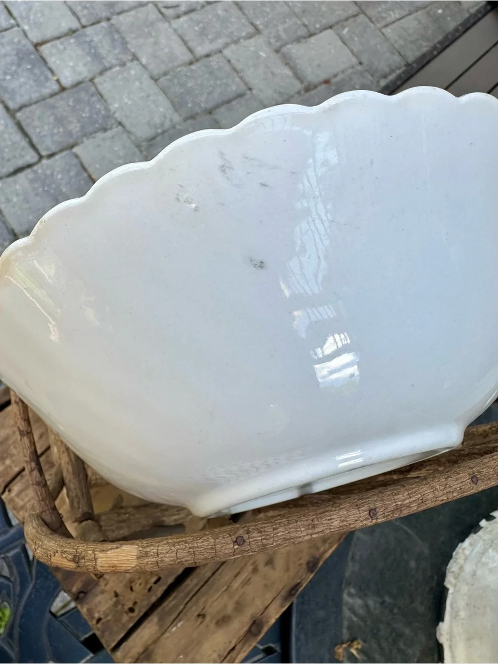 Johnson Bros Encore 8.25” Vegetable Serving Bowl Blue Scroll Ironstone England